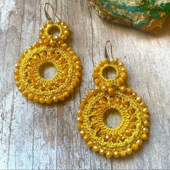 ☀️Macrame and Beaded Radiance Earrings☀️ - Picture 2 of 5